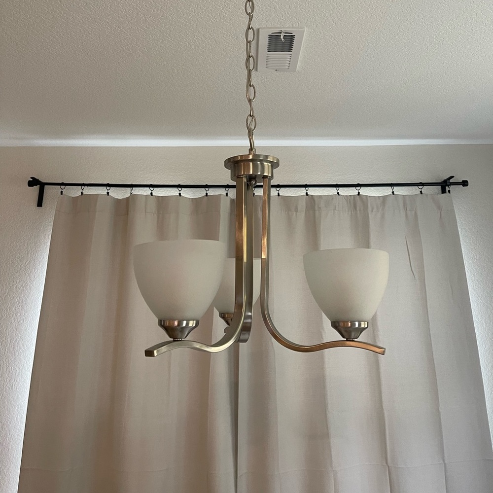 Three light pendant chandelier